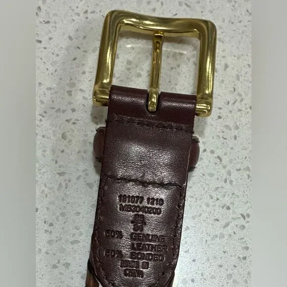 Fossil Vintage Brown Braided Leather Belt Size 34 Brass Buckle LNWT - Picture 7 of 10